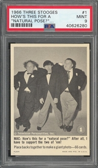 1966 Fleer "Three Stooges" #1 "Hows This for a Natural Pose?" – PSA MINT 9
